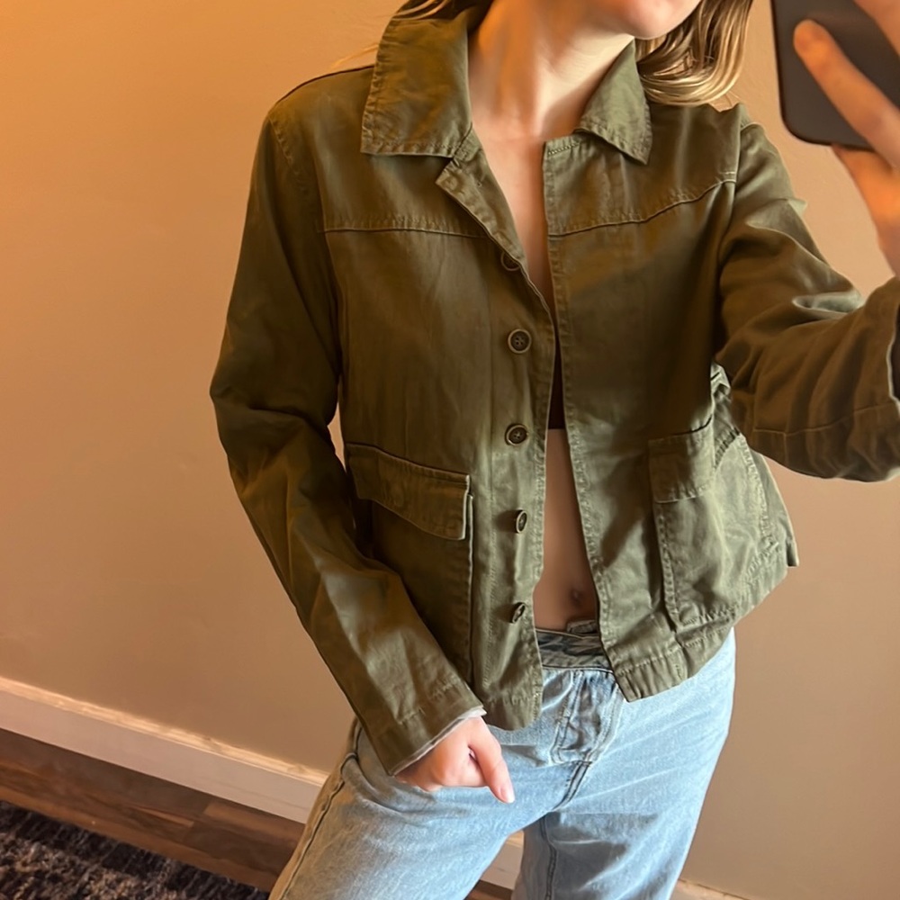 💚roamers military olive green canvas reversible bomber jacket